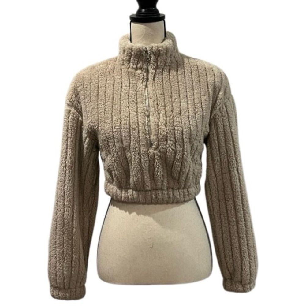 SHEIN Half-Zip Cropped Fleece Pullover